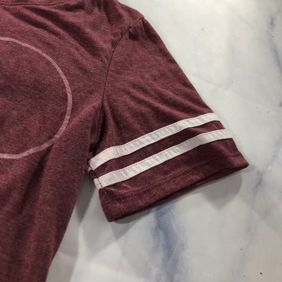 Disney Mickey Mouse Maroon Ringer Tee Shirt - Picture 6 of 8